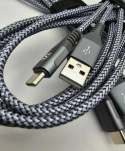 2x 3 metrowy kabel typ C do USB 3.0 Nylon & Braided szary