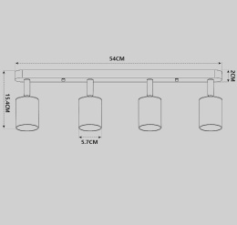 Anten Maja I GU10 Obrotowa lampa sufitowa 4 reflektory Srebrna