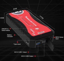 Rozrusznik samochodowy - przenośny rozrusznik 1000A 13200mah