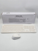 Zestaw klawiatura + myszka Bluetooth wireless keyboard K913 kremowa