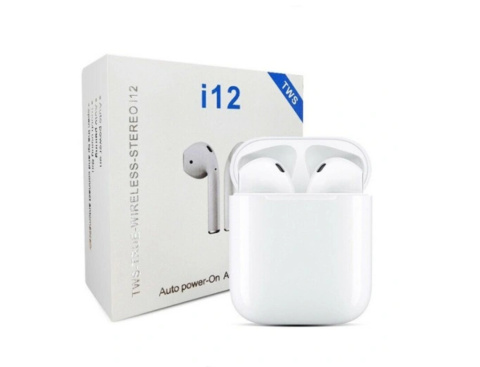 Słuchawki Bluetooth i12 Uniwersalne białe Iphone STYLE TWS