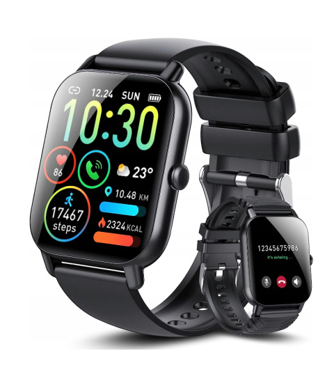 Smartwatch Ddidbi P66 czarny zegarek 1,85 cala monitor stanu zdrowia