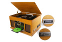 Gramofon 10w1 Bluetooth, radio FM/DAB, CD, magnetofon kasetowy,USB/SD